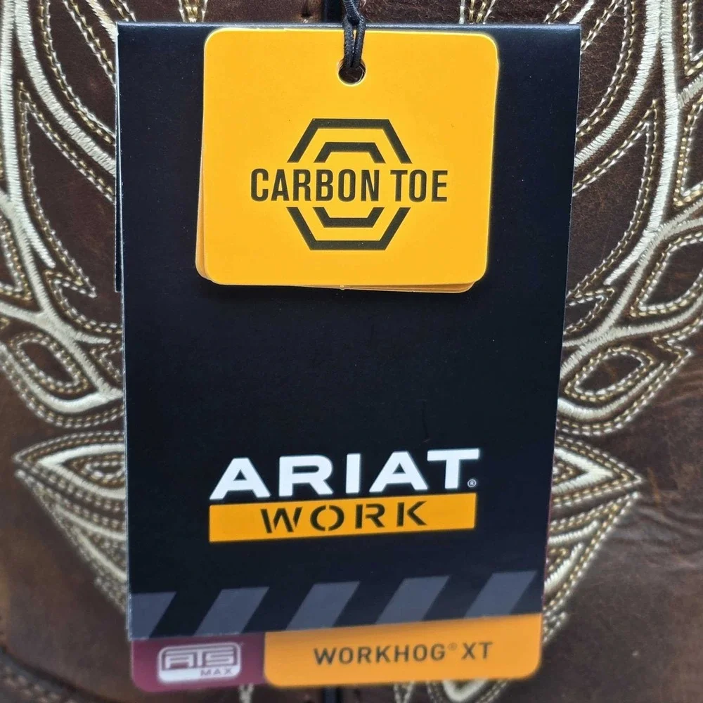 Ariat WorkHog XT Phoenix Carbon Toe Pull On Work Boots Men's 12 EE Brown NWT
